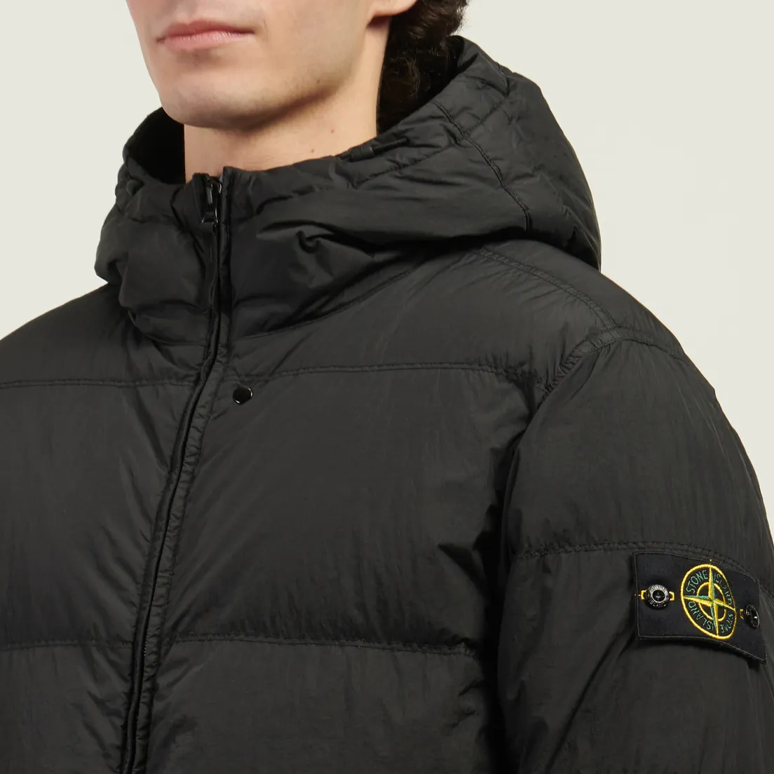 Stone Island Мужской пуховик Crinkle Reps NY Hooded