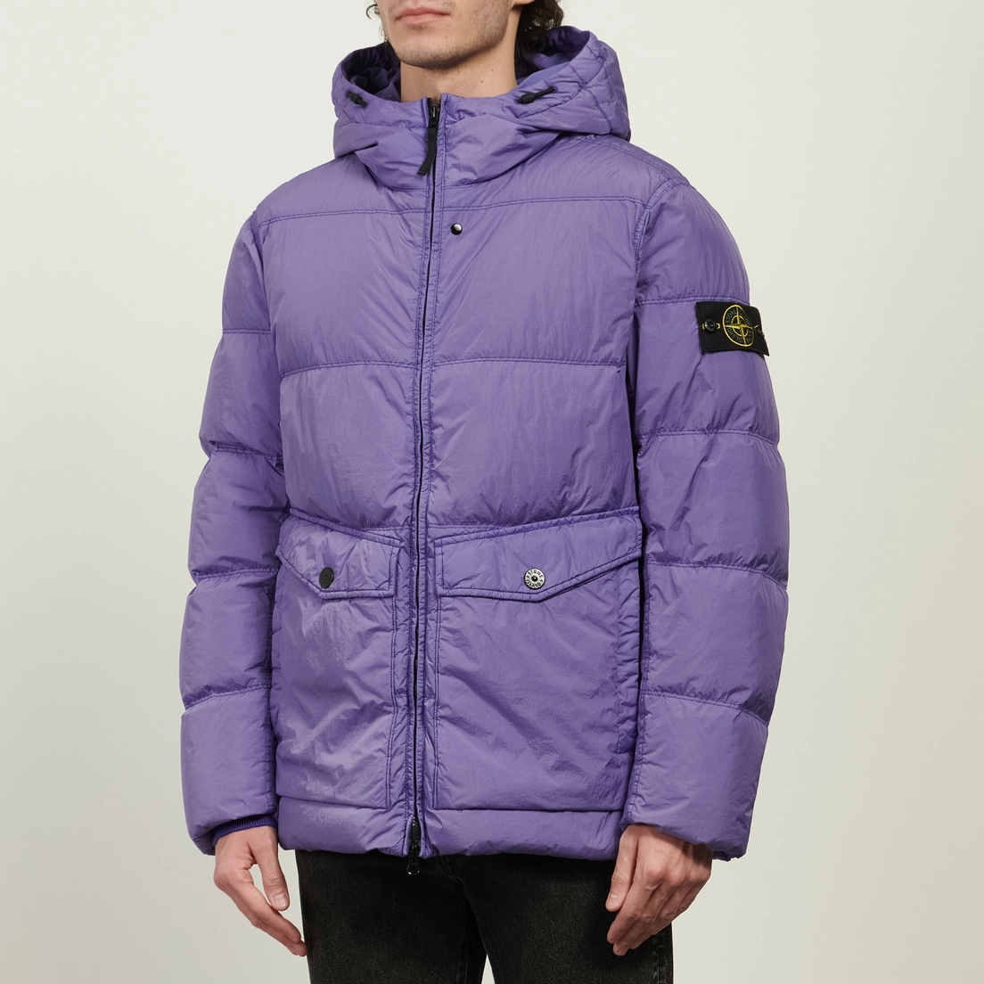 Stone Island Мужской пуховик Crinkle Reps NY Hooded