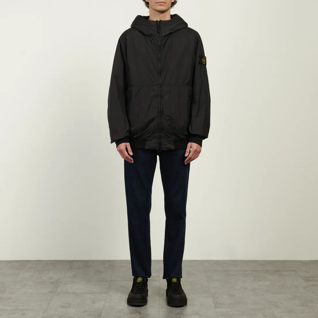 Stone Island Мужская демисезонная куртка Crinkle Reps NY Padded Hooded