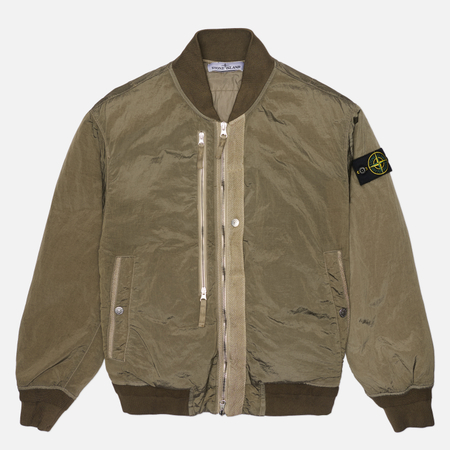 Мужская куртка бомбер Stone Island Nylon Metal In Econyl PrimaLoft, цвет оливковый, размер M