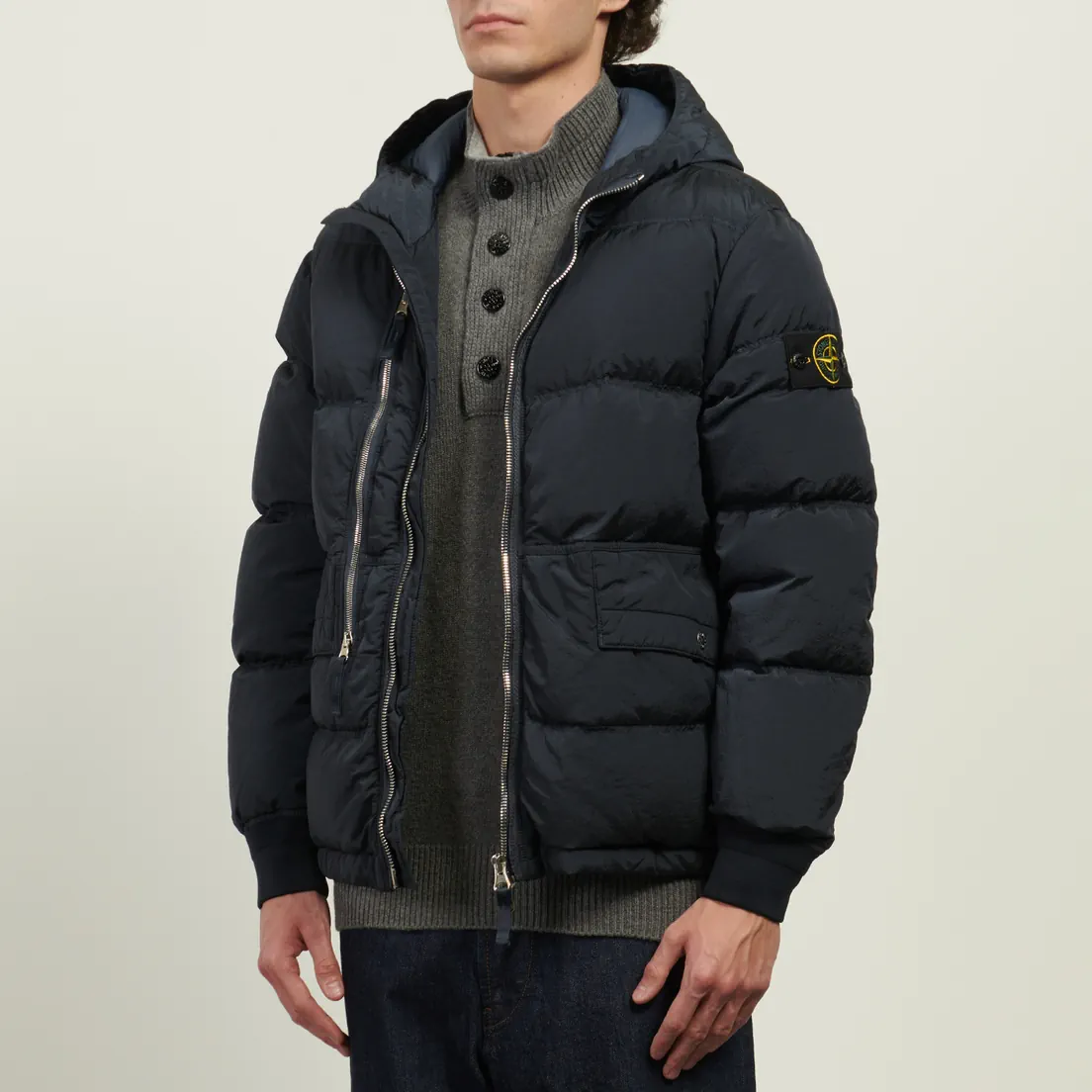 Stone Island Мужской пуховик Nylon Metal In Econyl Hooded