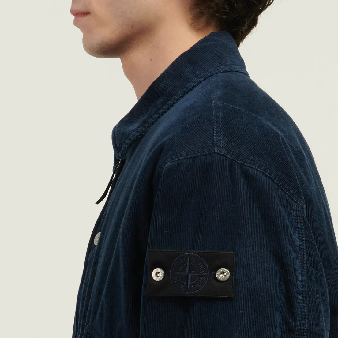 Stone Island Мужская куртка бомбер Indigo Micro Corduroy-Rinsed