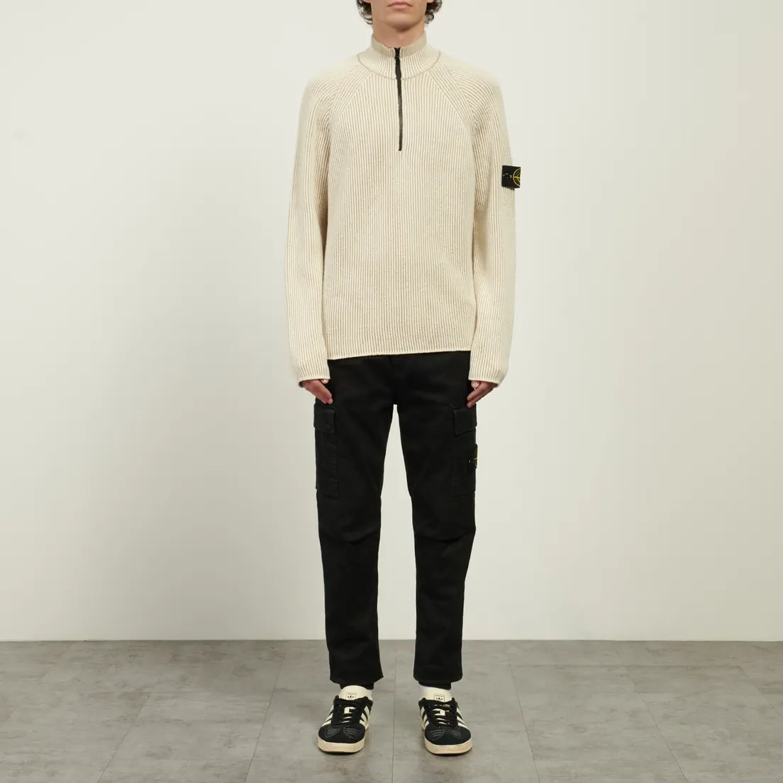 Stone Island Мужской свитер Vanise Full Rib RWS Wool Half-Zip