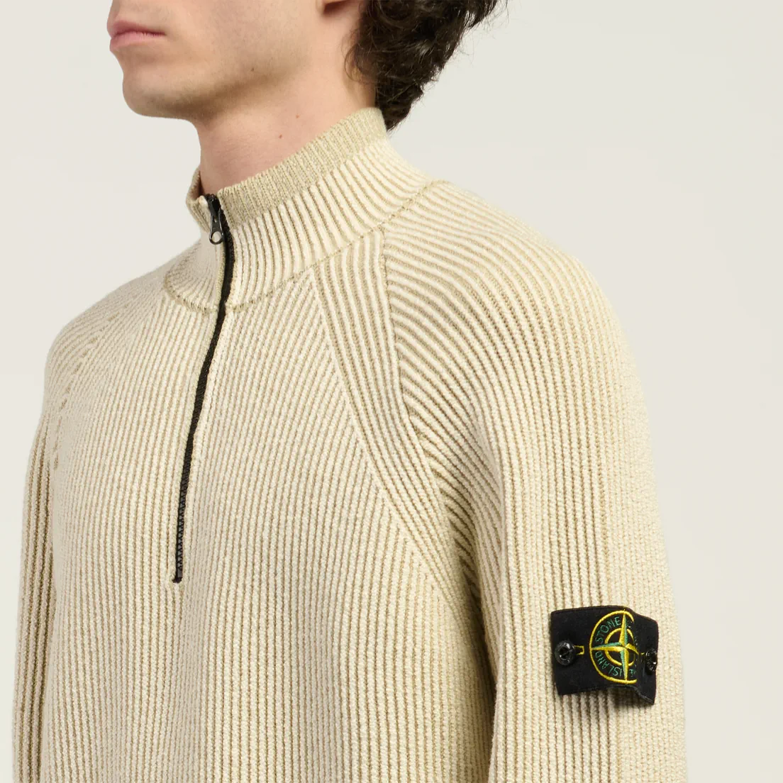 Stone Island Мужской свитер Vanise Full Rib RWS Wool Half-Zip