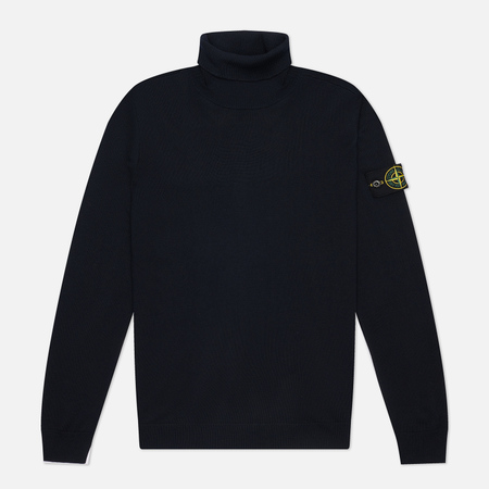  Мужской свитер Stone Island Light RWS Pure Wool Turtleneck, цвет синий, размер M