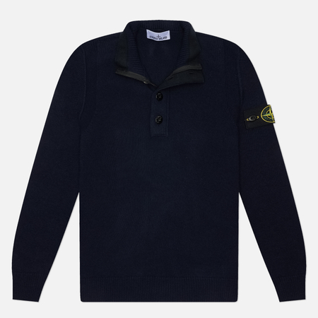 Мужской свитер Stone Island Lambswool Half-Zip, цвет синий, размер L