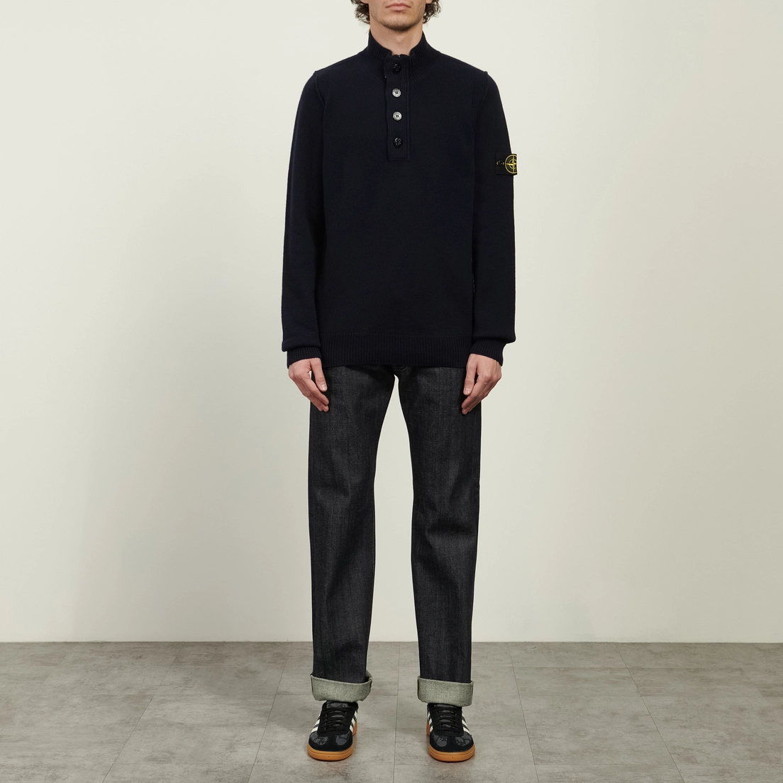 Stone Island Мужской свитер Lambswool Half-Zip