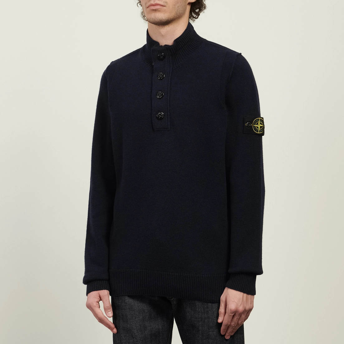 Stone Island Мужской свитер Lambswool Half-Zip