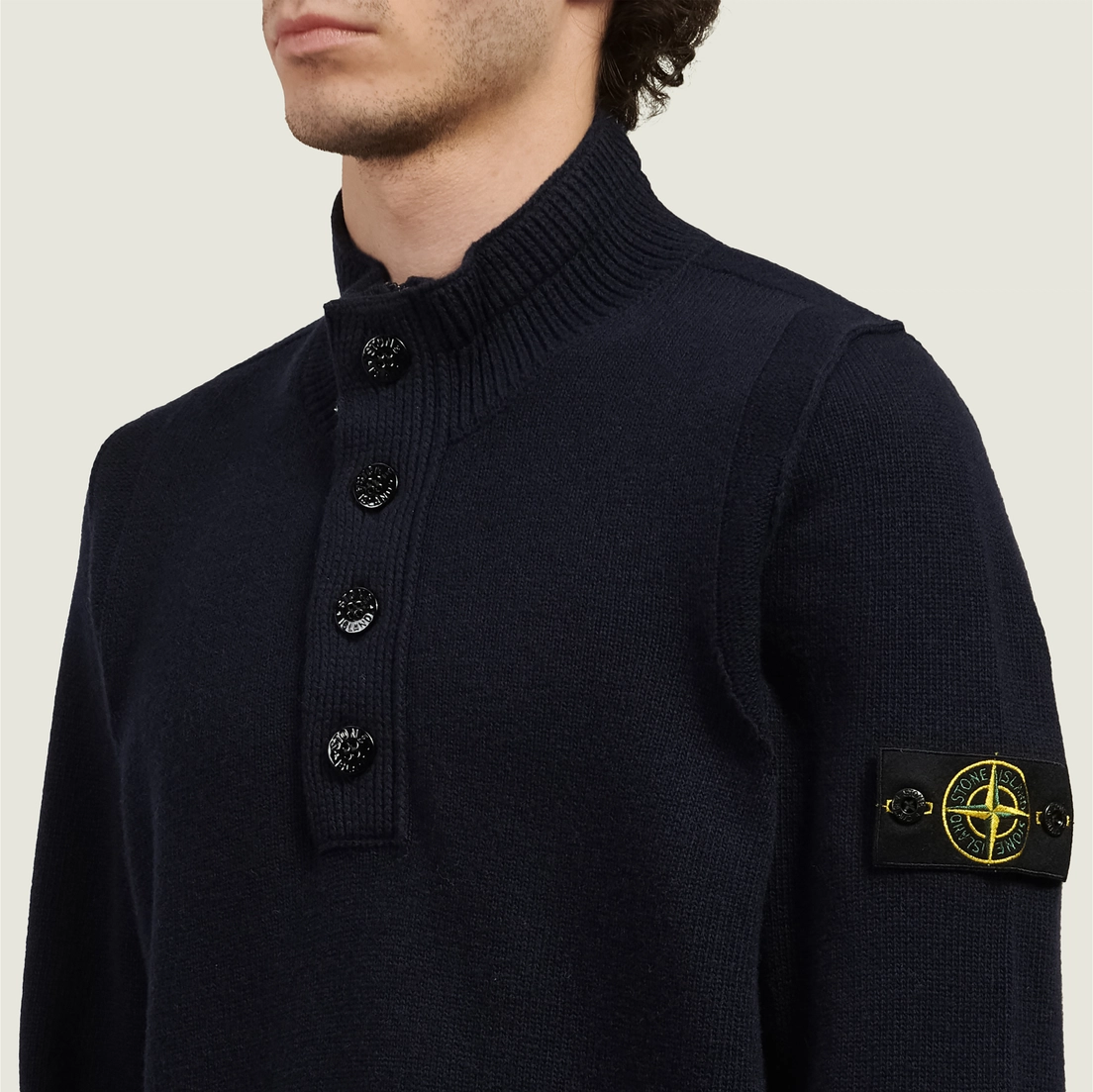 Stone Island Мужской свитер Lambswool Half-Zip