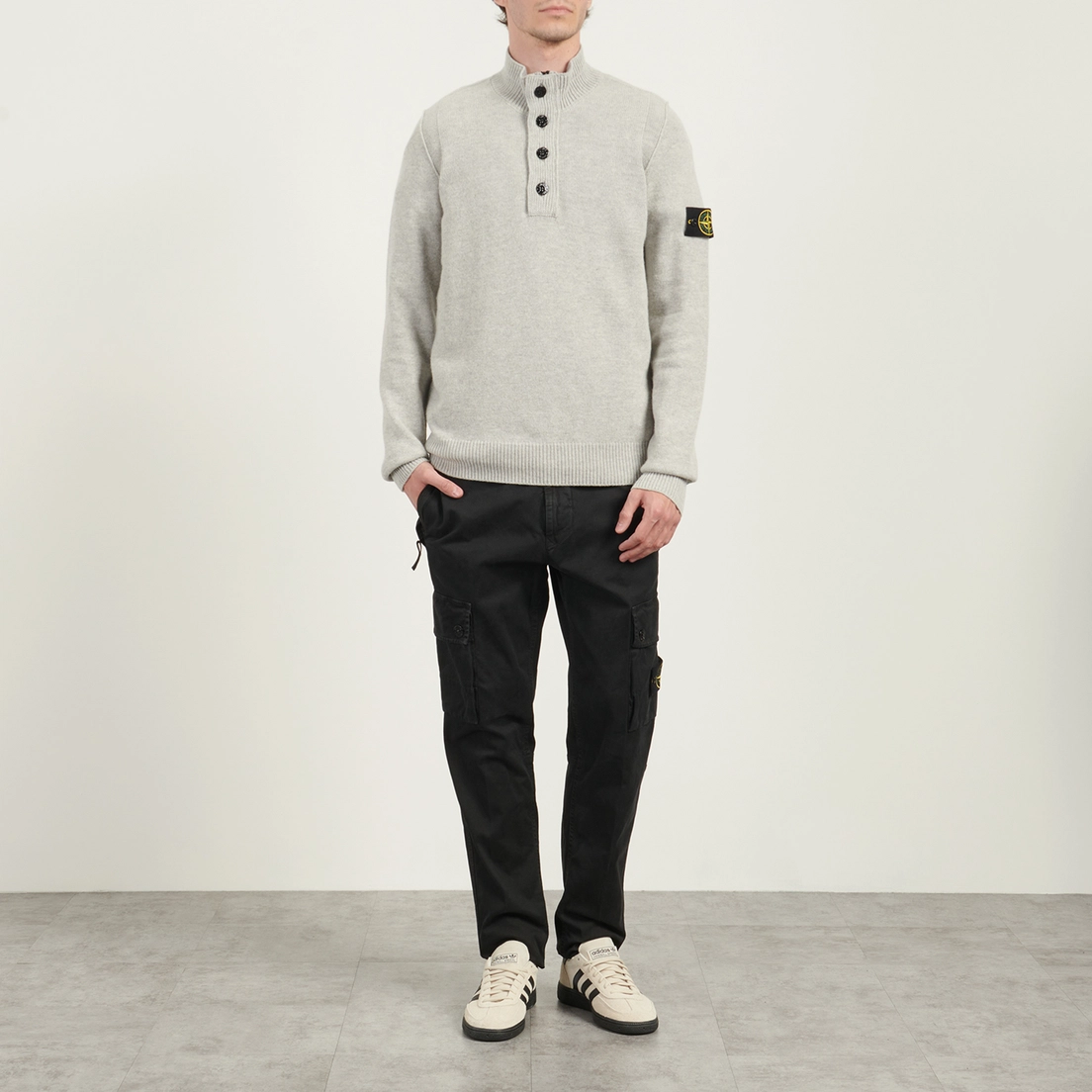 Мужской свитер Stone Island Lambswool Half-Zip, K2S155100040S00A3