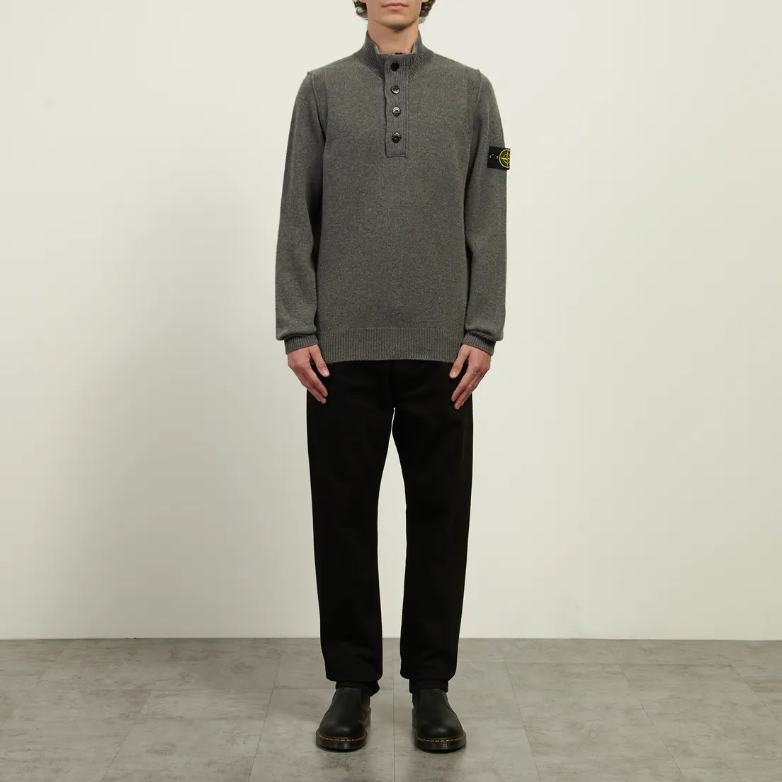 Stone Island Мужской свитер Lambswool Half-Zip