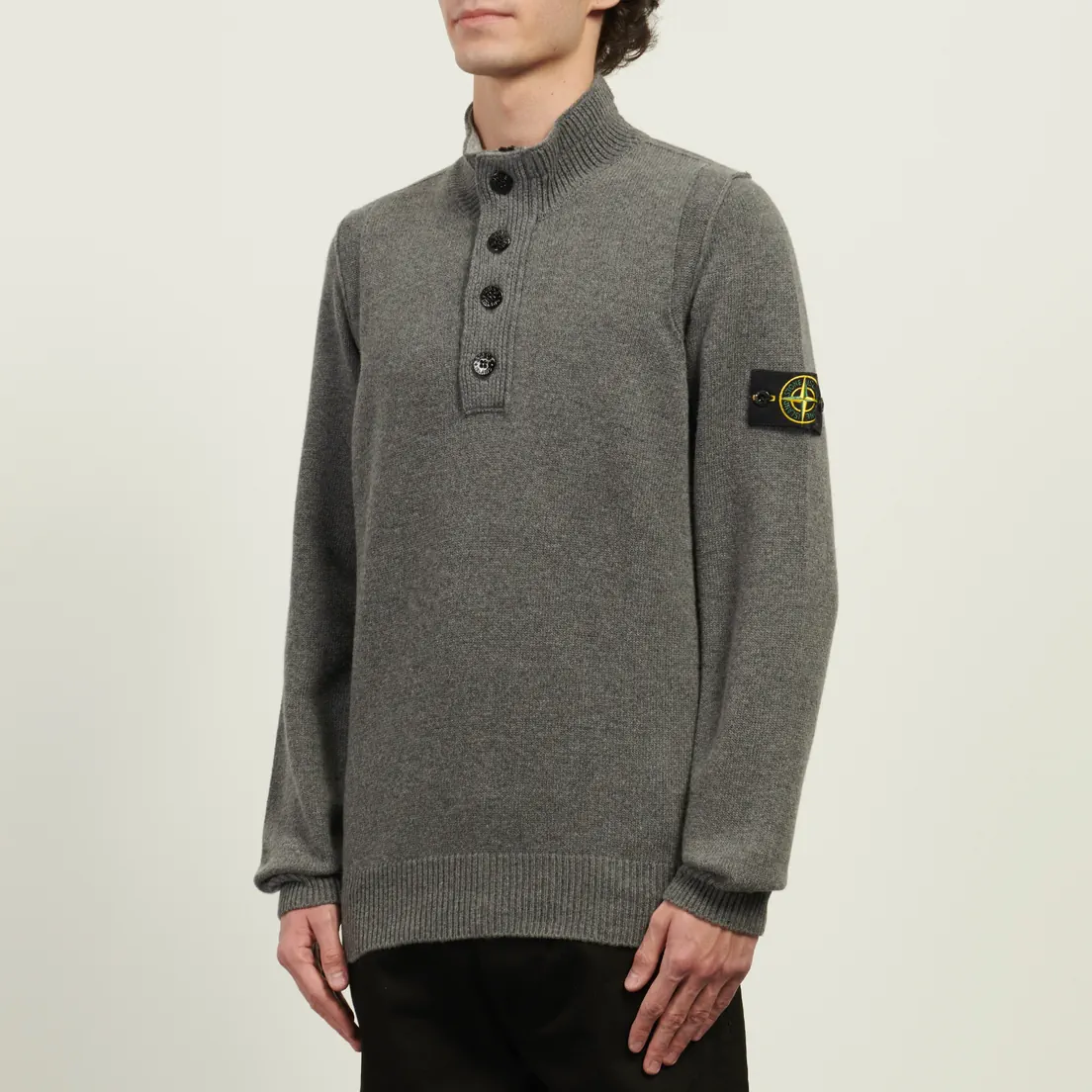 Stone Island Мужской свитер Lambswool Half-Zip