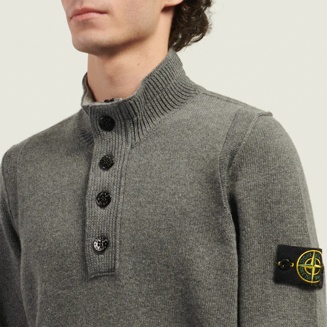 Stone Island Мужской свитер Lambswool Half-Zip