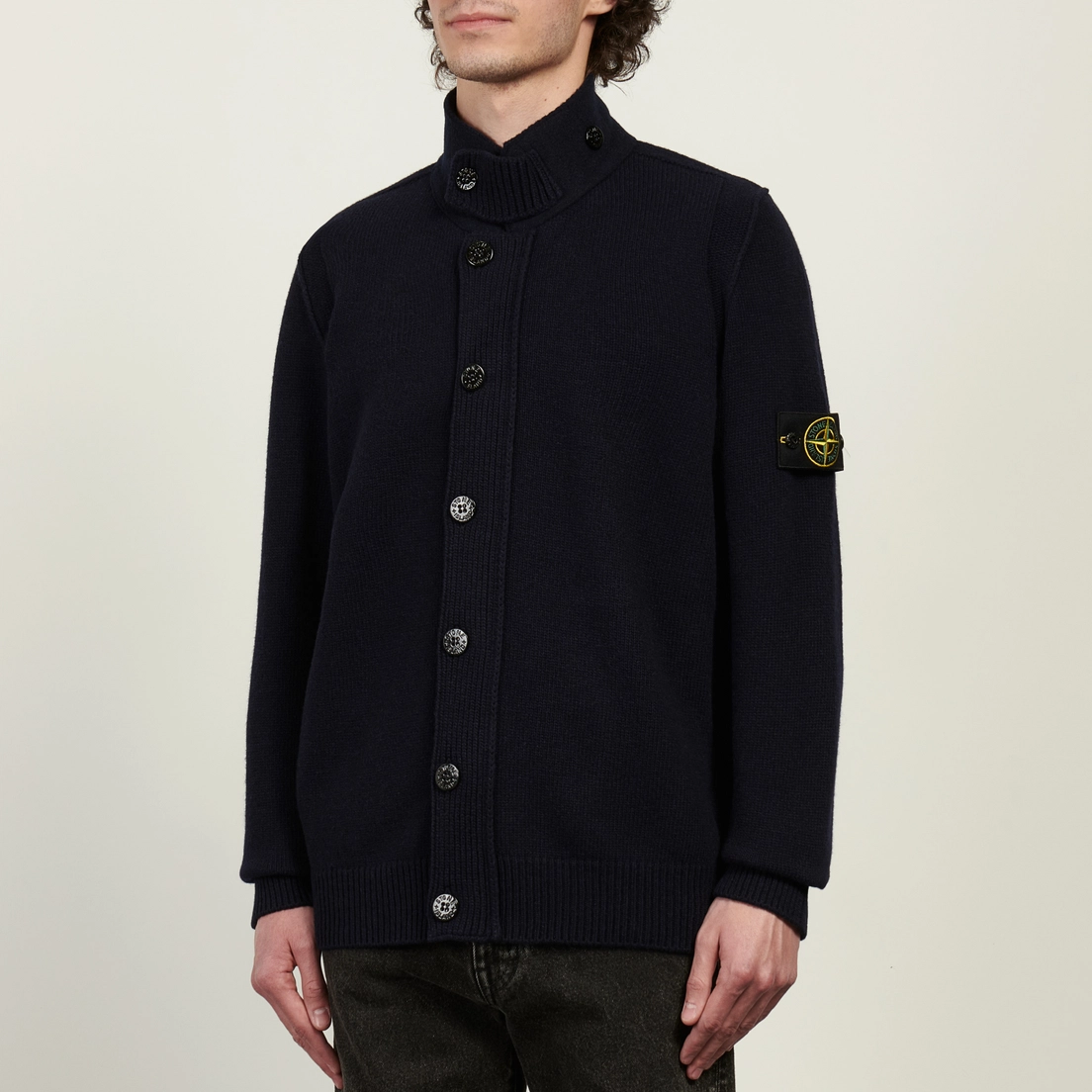 Stone Island Мужской свитер Lambswool Button-Up