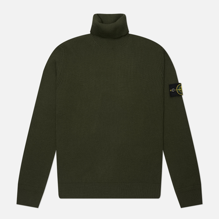 Мужской свитер Stone Island Full Rib RWS Wool Turtleneck, цвет оливковый, размер M