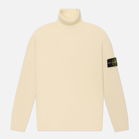 Мужской свитер Stone Island Full Rib RWS Wool Turtleneck, цвет бежевый, размер S