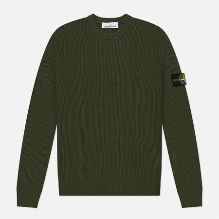 Мужской свитер Stone Island Full Rib RWS Wool, цвет оливковый, размер M