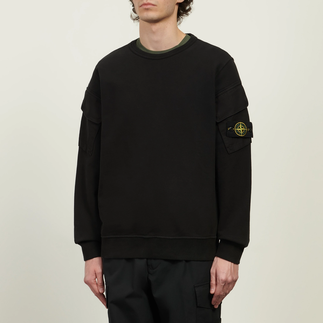Stone Island Мужская толстовка Brushed Organic Cotton Fleece Pocket Sleeve Regular