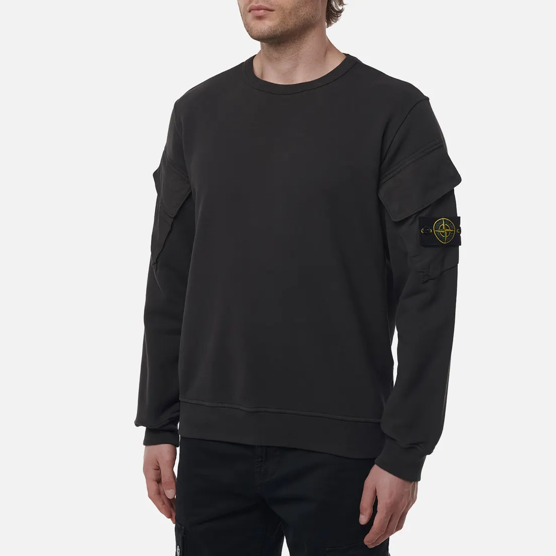 Stone Island Мужская толстовка Brushed Organic Cotton Fleece Pocket Sleeve Regular