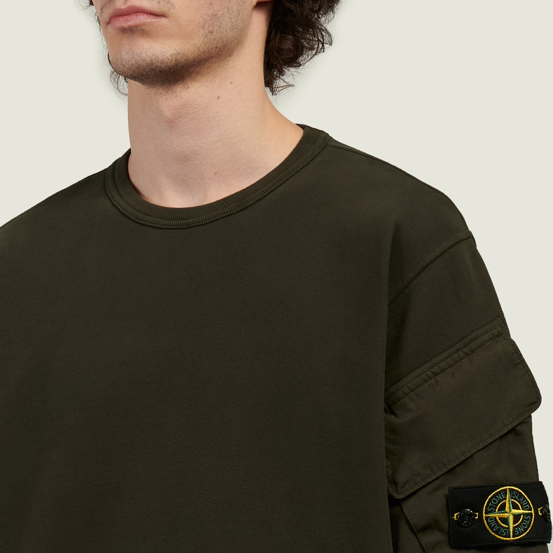 Stone Island Мужская толстовка Brushed Organic Cotton Fleece Pocket Sleeve Regular