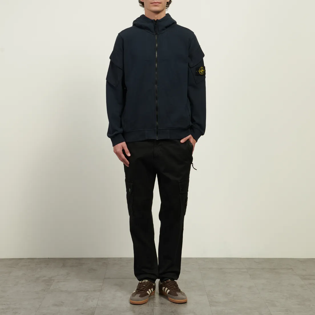 Stone Island Мужская толстовка Brushed Organic Cotton Fleece Regular Zip-Up Hoodie