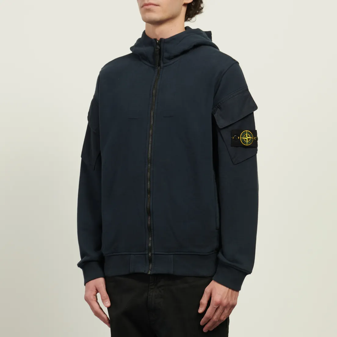 Stone Island Мужская толстовка Brushed Organic Cotton Fleece Regular Zip-Up Hoodie