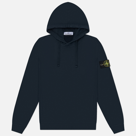 Мужская толстовка Stone Island Brushed Organic Cotton Fleece Regular Hoodie, цвет синий, размер L
