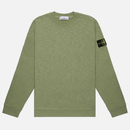 Мужская толстовка Stone Island Vanise Brushed Heavy Cotton Crew Neck, цвет зелёный, размер XL