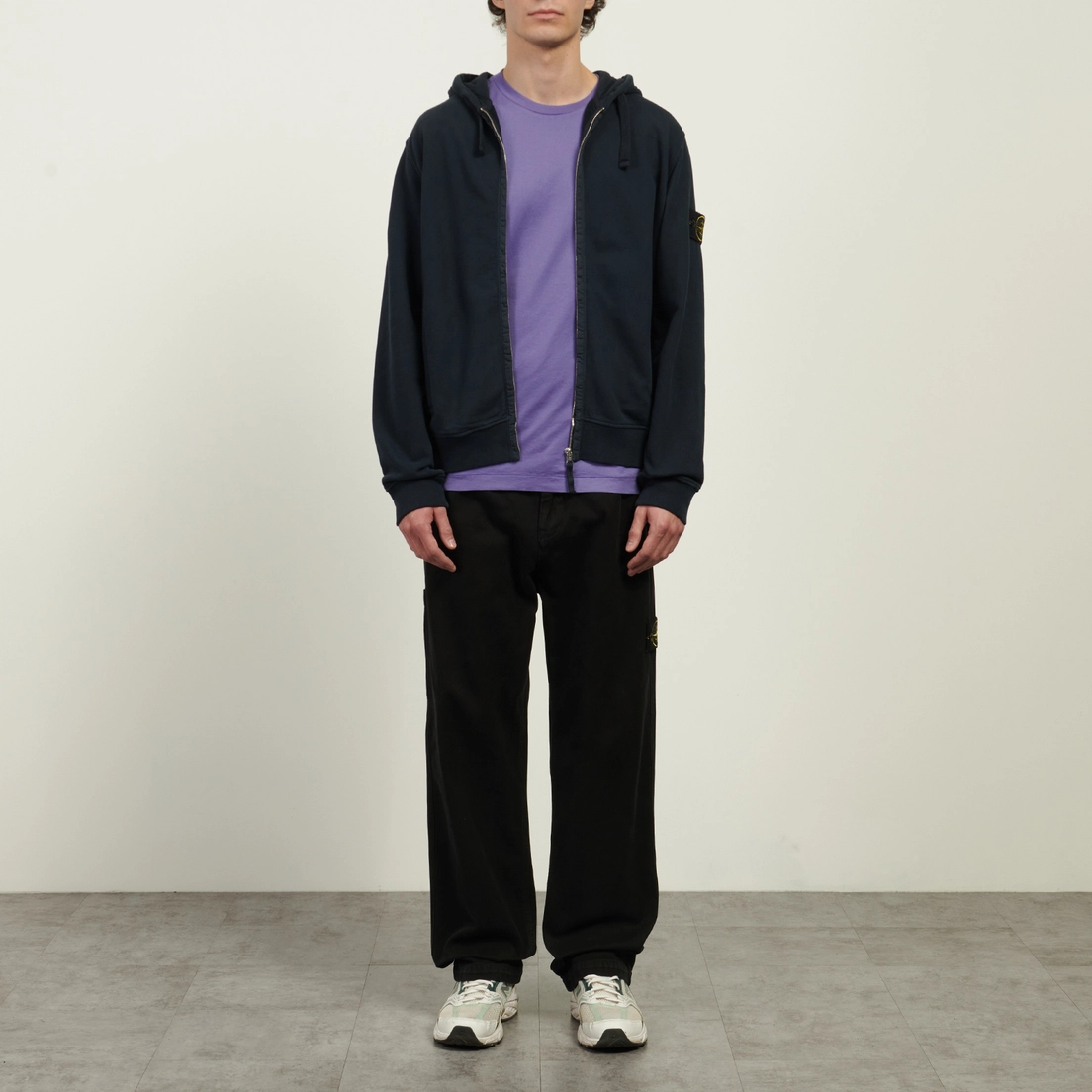 Stone Island Мужская толстовка Brushed Organic Cotton Fleece Regular Zip Hoodie