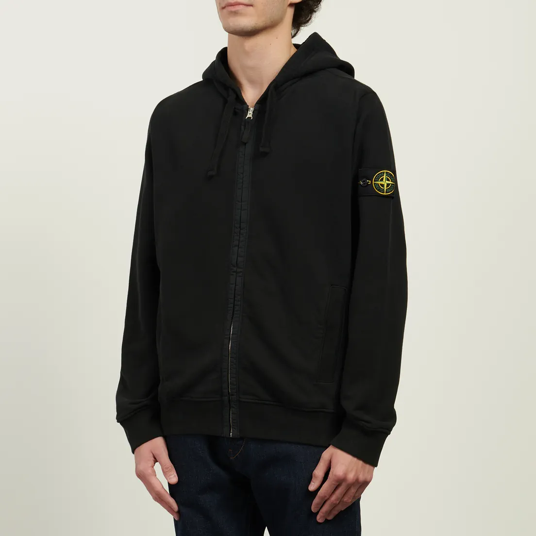 Stone Island Мужская толстовка Brushed Organic Cotton Fleece Regular Zip Hoodie