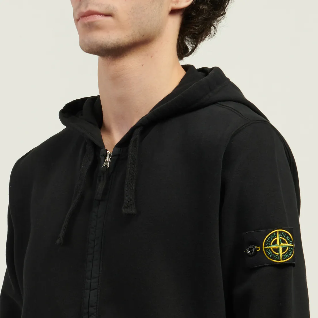 Stone Island Мужская толстовка Brushed Organic Cotton Fleece Regular Zip Hoodie