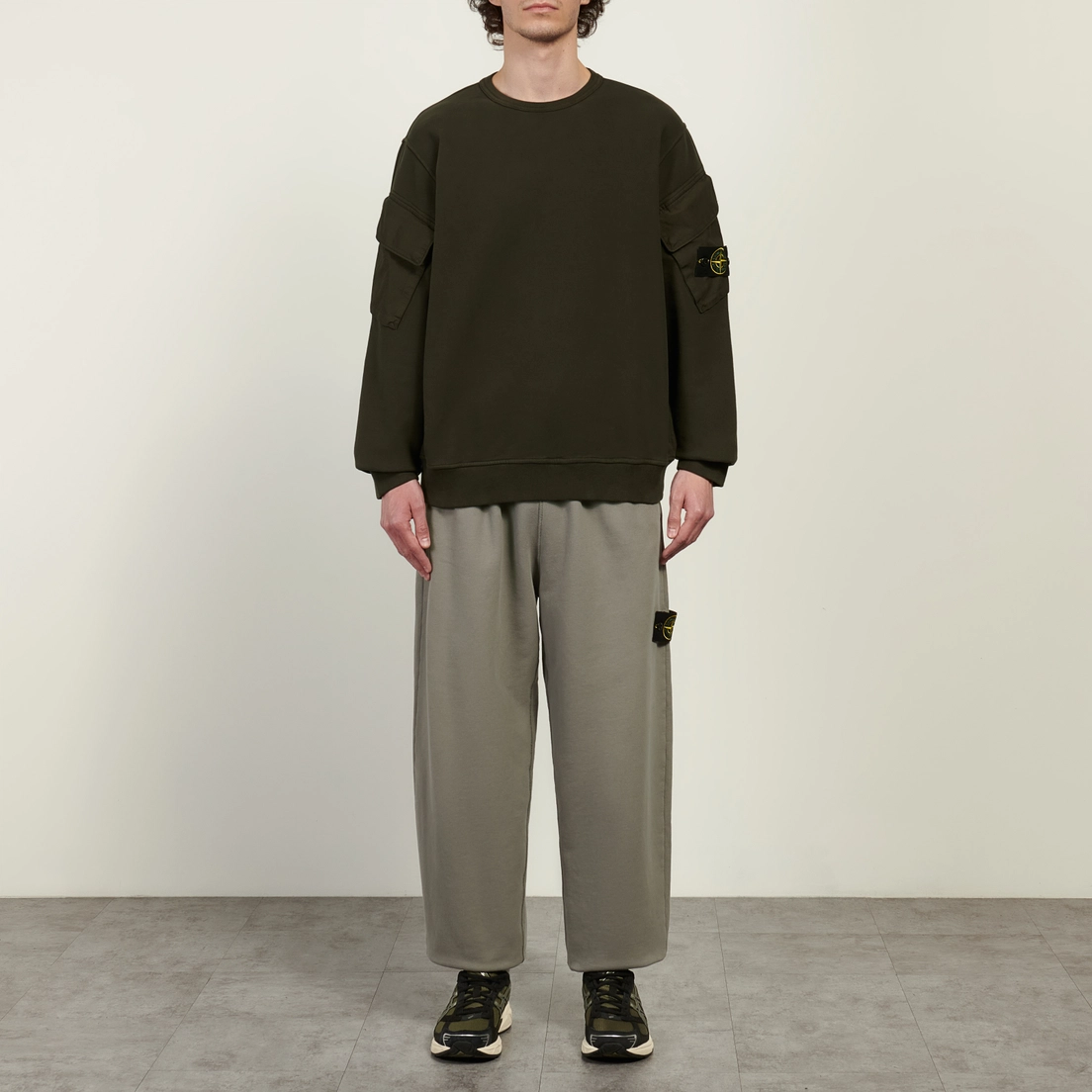 Stone Island Мужские брюки Brushed Organic Cotton Fleece Loose Joggers