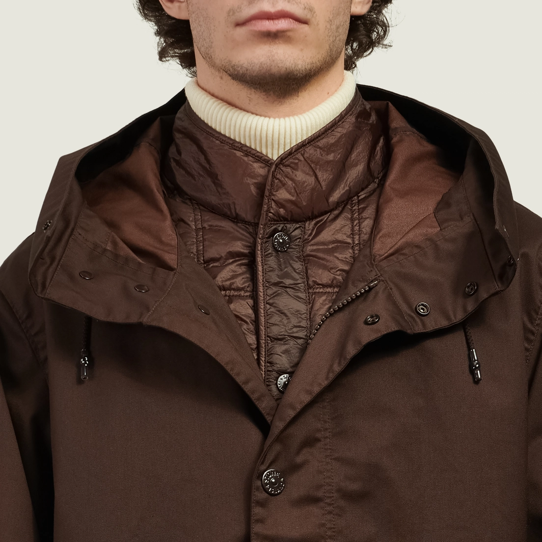 Stone Island Мужская куртка парка Performance Twill Wool-TC Ghost Piece