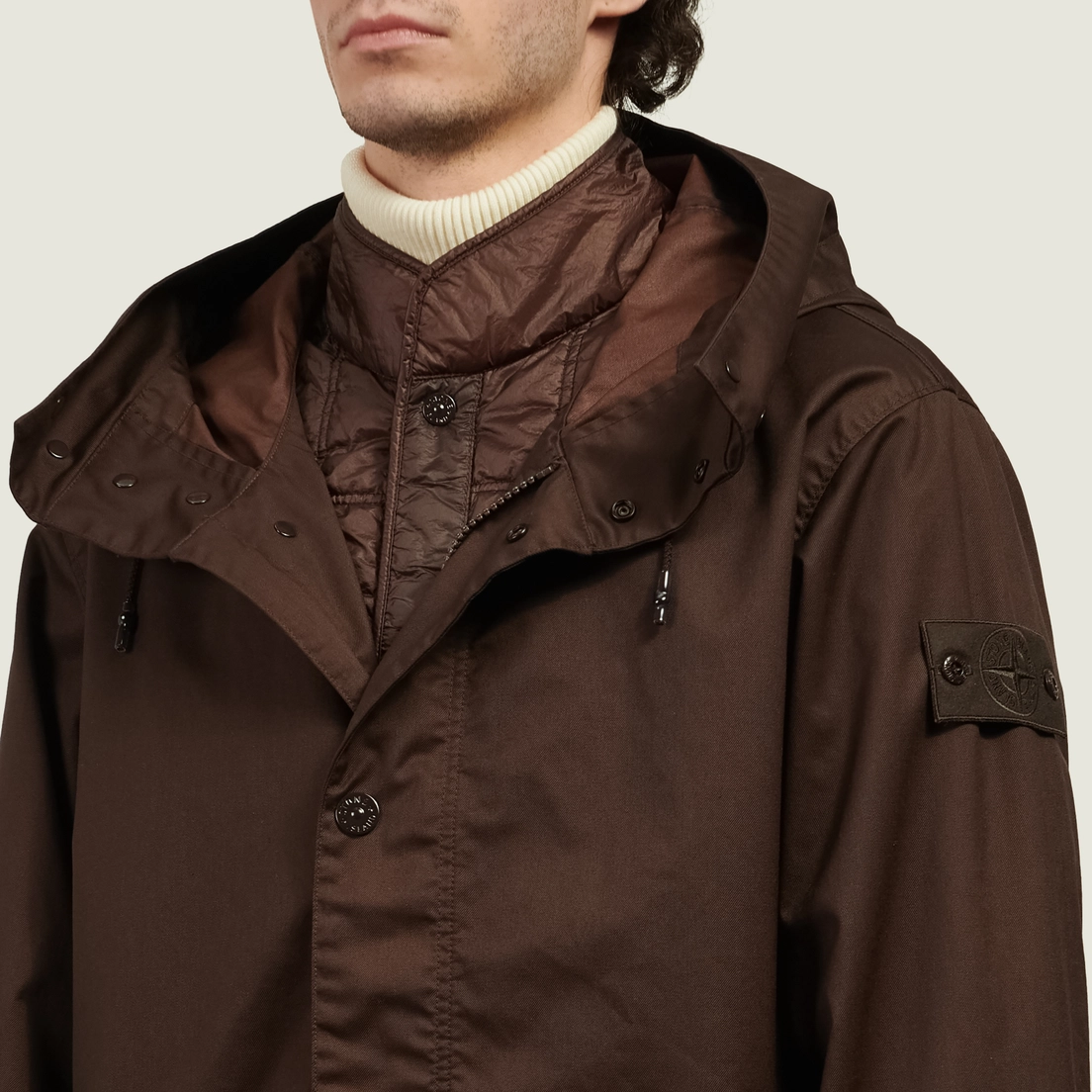 Stone Island Мужская куртка парка Performance Twill Wool-TC Ghost Piece