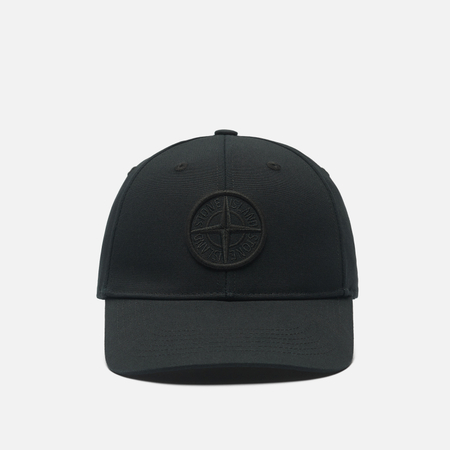 фото Кепка stone island cotton reps compass embroidery, цвет чёрный