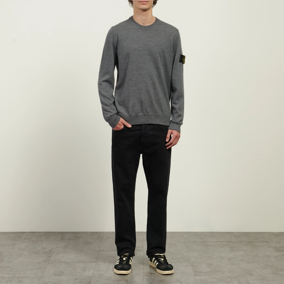 Stone Island Мужские джинсы Stretch Black Denim-Rinsed 12 Oz