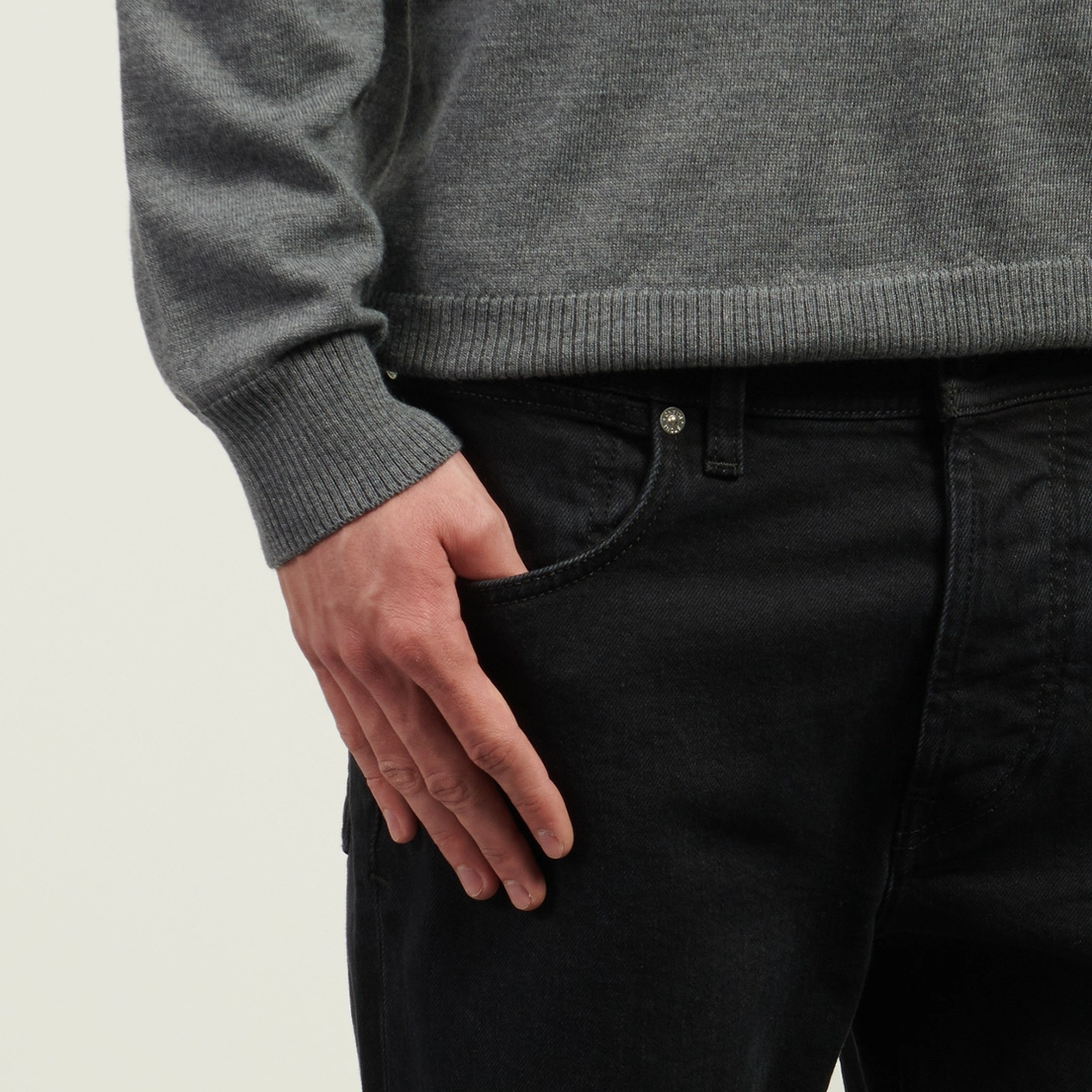 Stone Island Мужские джинсы Stretch Black Denim-Rinsed 12 Oz