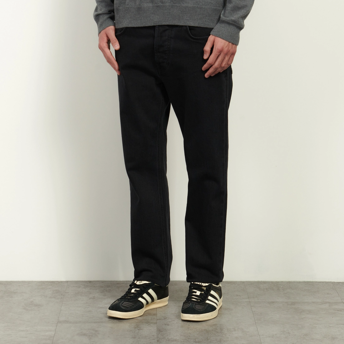 Stone Island Мужские джинсы Stretch Black Denim-Rinsed 12 Oz