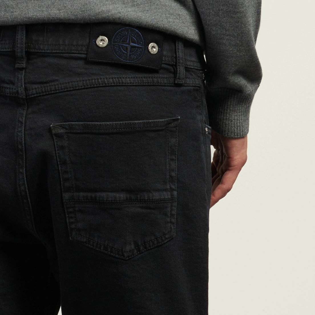 Stone Island Мужские джинсы Stretch Black Denim-Rinsed 12 Oz