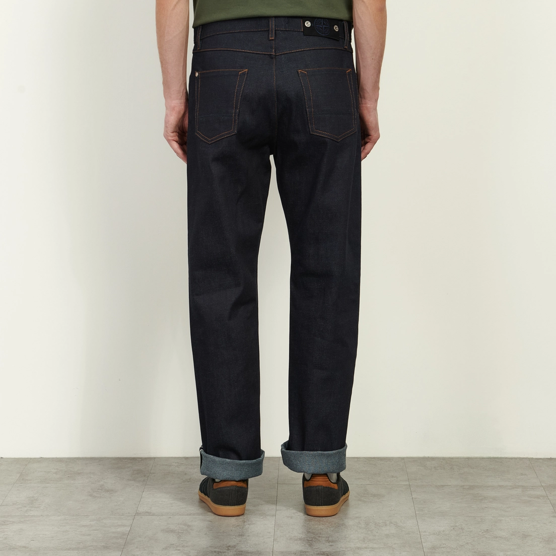 Stone Island Мужские джинсы Selvedge Indigo Denim-Raw 13 Oz Regular