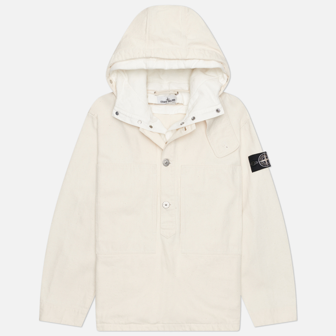 Мужская куртка анорак Stone Island Natural Cotton Gabardine Raw Beauty