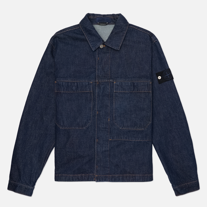 Мужская джинсовая куртка Stone Island Indigo Denim-Rinsed