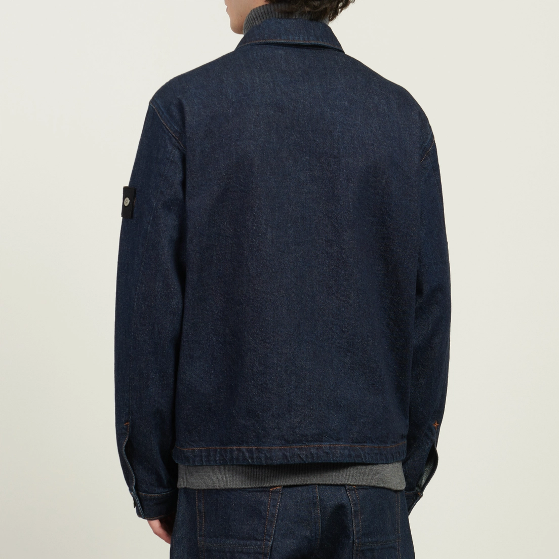 Stone Island Мужская джинсовая куртка Indigo Denim-Rinsed