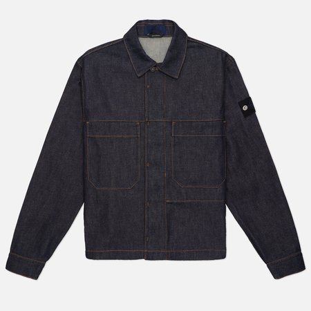 Мужская джинсовая куртка Stone Island Indigo Denim-Raw, цвет синий, размер L