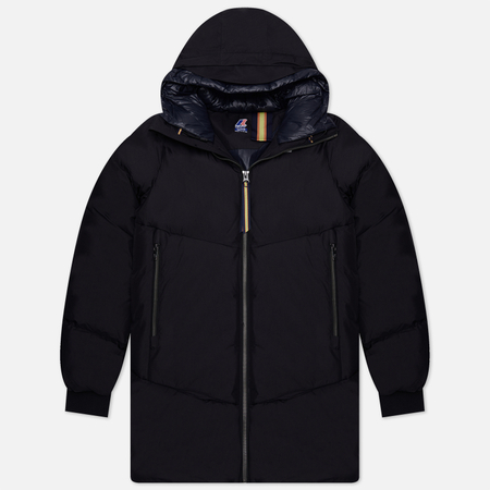 фото Мужская куртка парка k-way hugh thermo soft touch, цвет чёрный, размер s