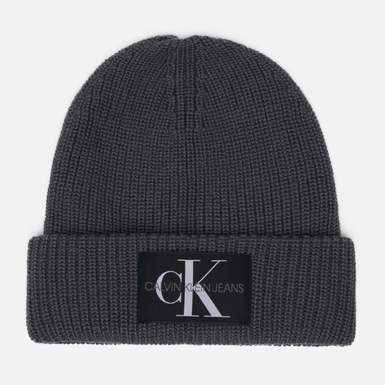 Шапка Calvin Klein Jeans Logo Beanie Charcoal