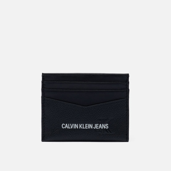 Держатель для карточек Calvin Klein Jeans 6 Card Embossed Print Leather Black