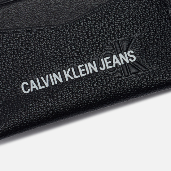 Держатель для карточек Calvin Klein Jeans 6 Card Embossed Print Leather Black