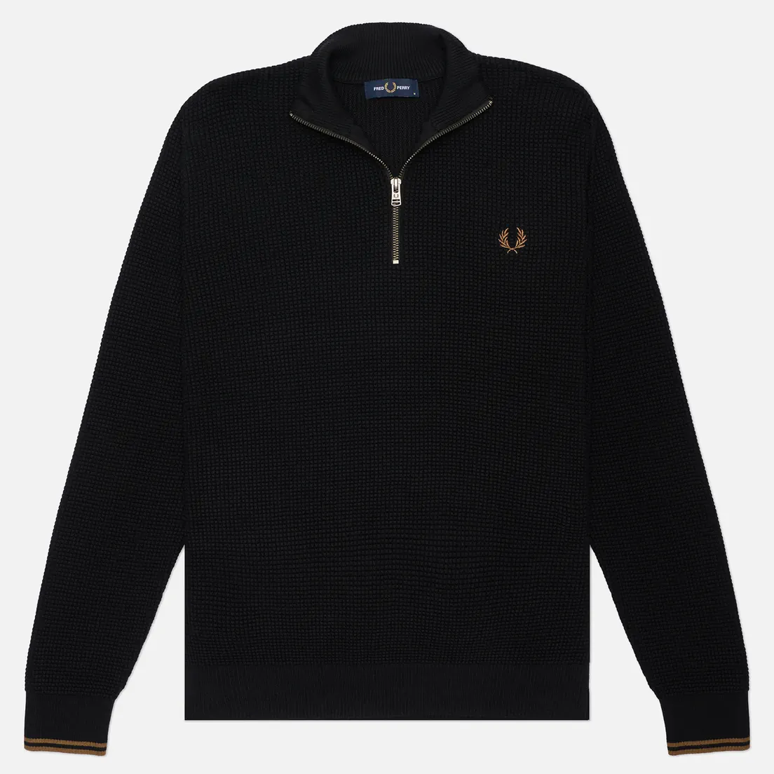 Fred Perry Мужской свитер Waffle Stitch Half Zip