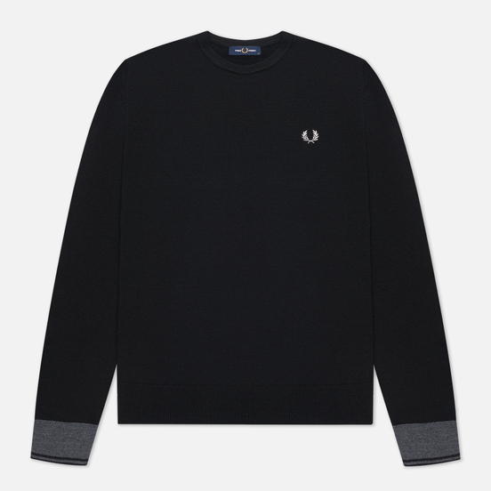 Мужской свитер Fred Perry Contrast Cuff Crew Neck Black